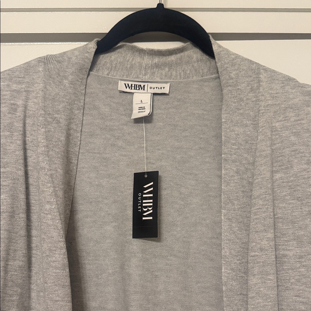 White House Black Market Women's Gray Open Cardigan - Picture 2 of 4